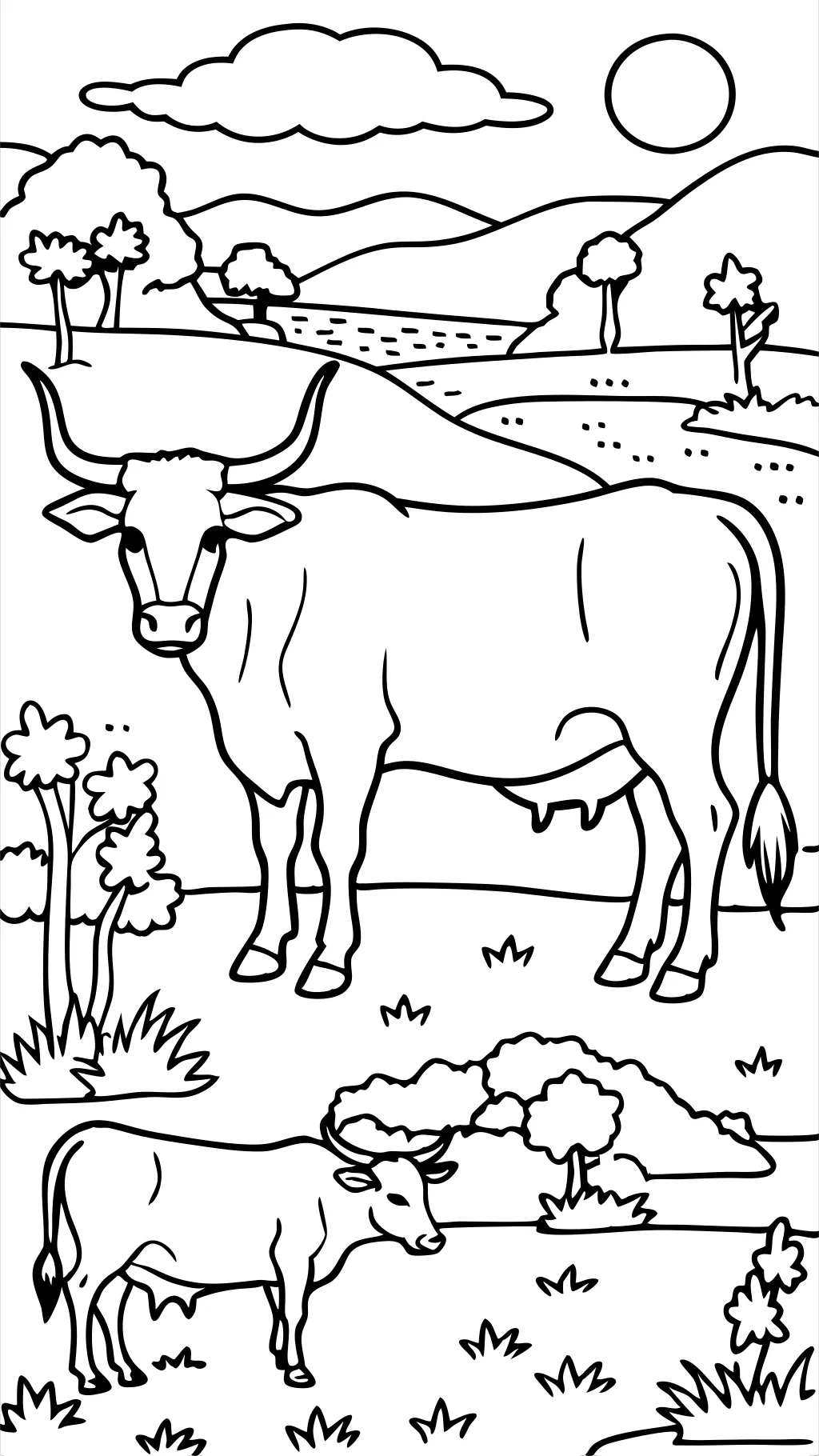 coloring pages of cattle